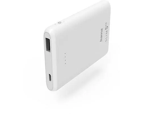 HAMA 201667 POWER PACK SLIM 5HD 5000MAH WEISS Powerbank 5000 mAh Weiß