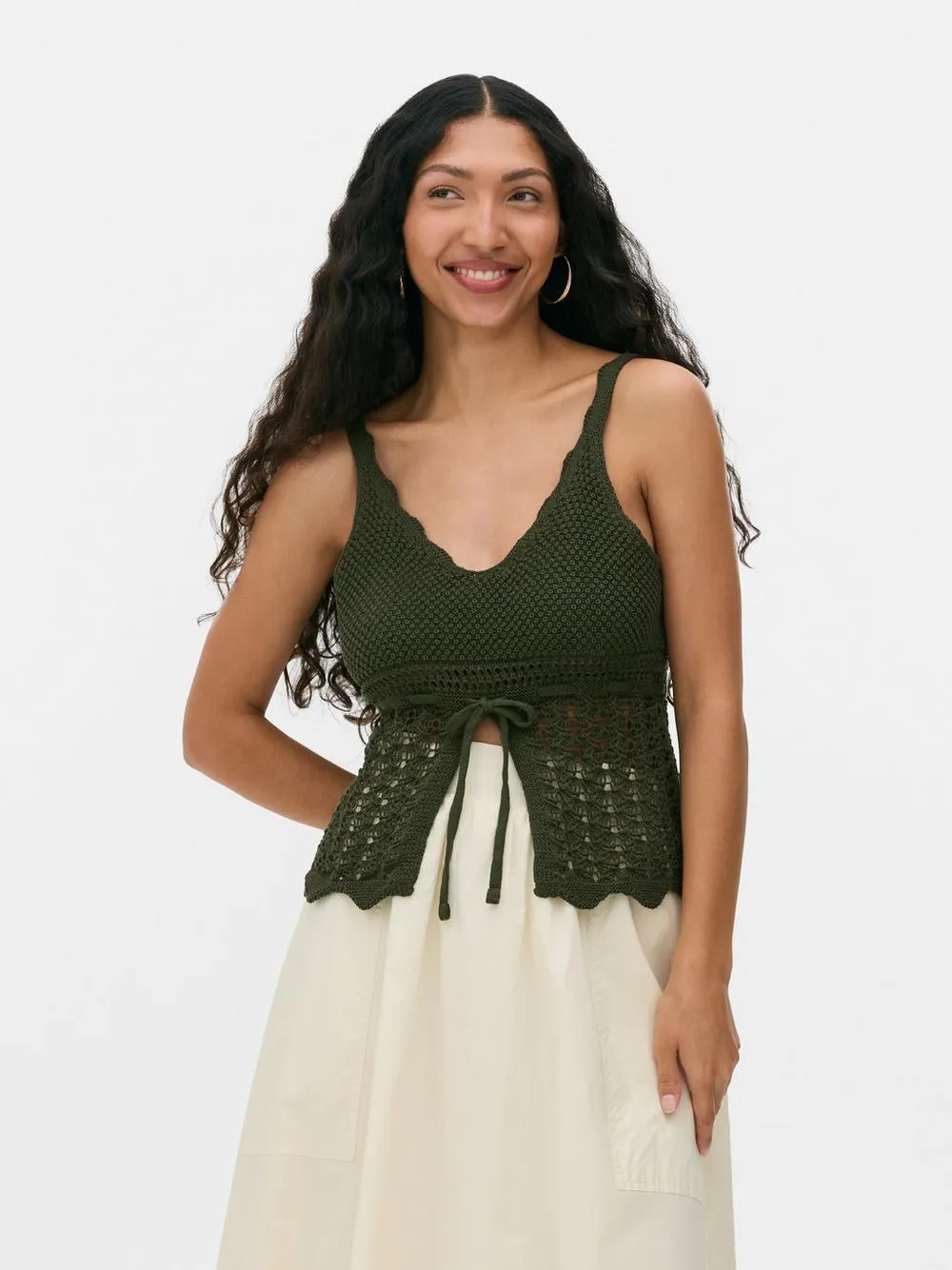 Pointelle-Trägertop zum Binden