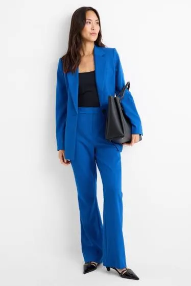 Business trousers - high waist - relaxed fit - textured
