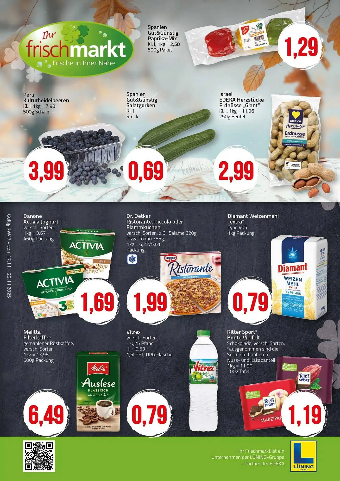 Ihr Frischmarkt Prospekt von 17. November bis 22. November 2025 - Prospekt seite 1