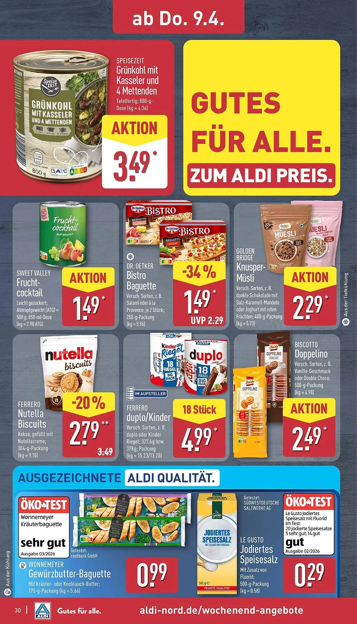 Aldi Nord Prospekt von 7. April bis 11. April 2026 - Prospekt seite 30