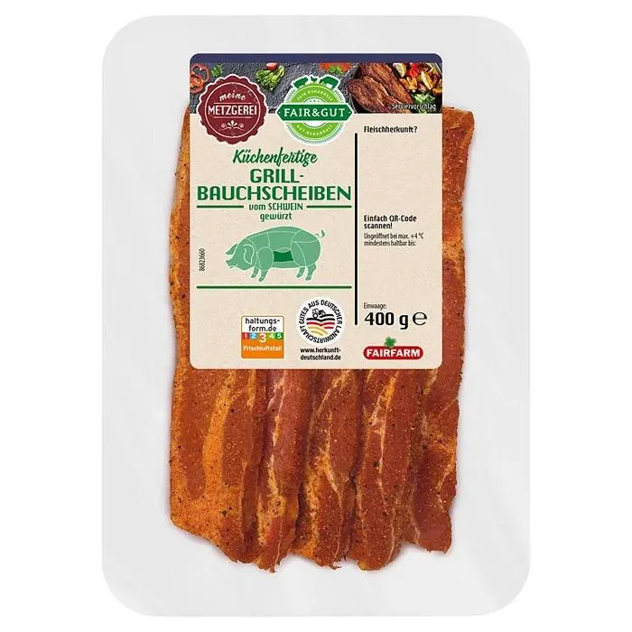 FAIR & GUT Schweine-Bauchscheiben gewürzt 400 g