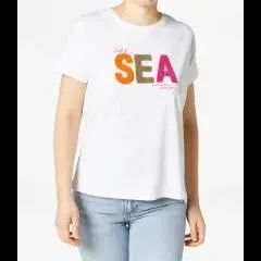 T-Shirt mit Schriftzug Janina, Rundhalsausschnitt