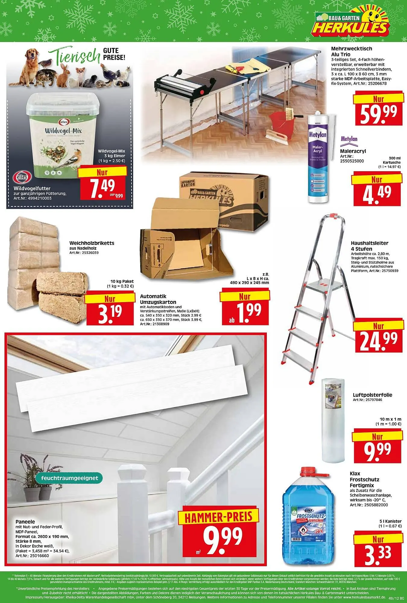 Herkules Baumarkt Prospekt von 1. Dezember bis 6. Dezember 2025 - Prospekt seite 12