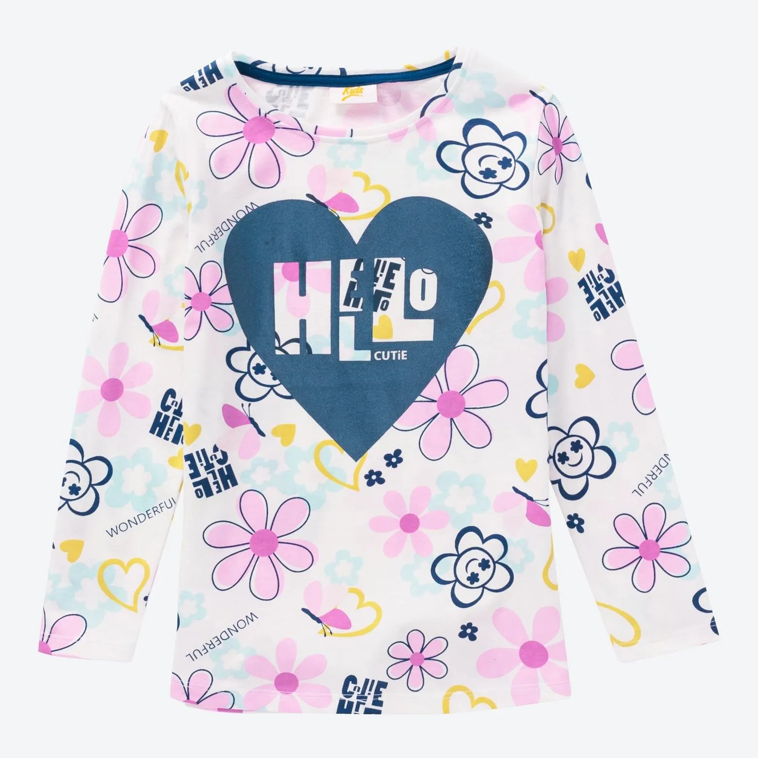 Kinder-Mädchen-Shirt mit Glitzer-Druck