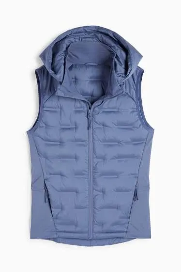 Technical quilted gilet with hood