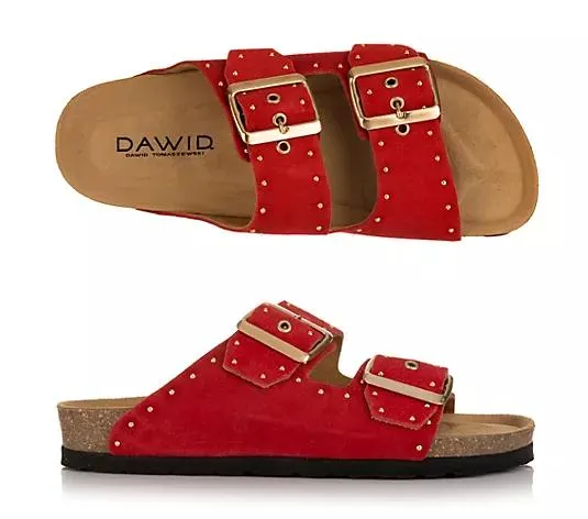 DAWID by Dawid Tomaszewski Damen-Pantolette echt Leder Nietendetails