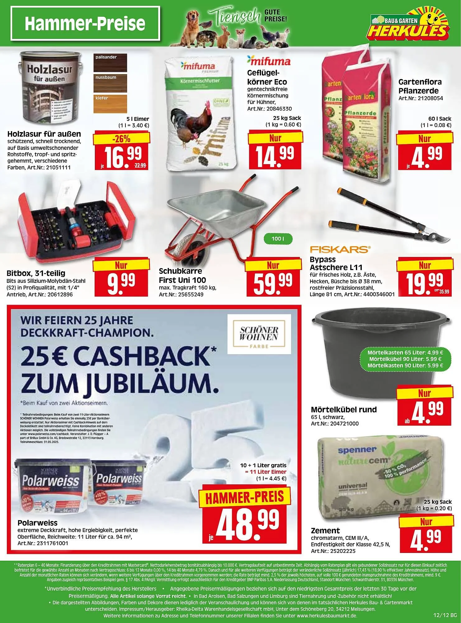 Herkules Baumarkt Prospekt von 17. März bis 22. März 2025 - Prospekt seite 12