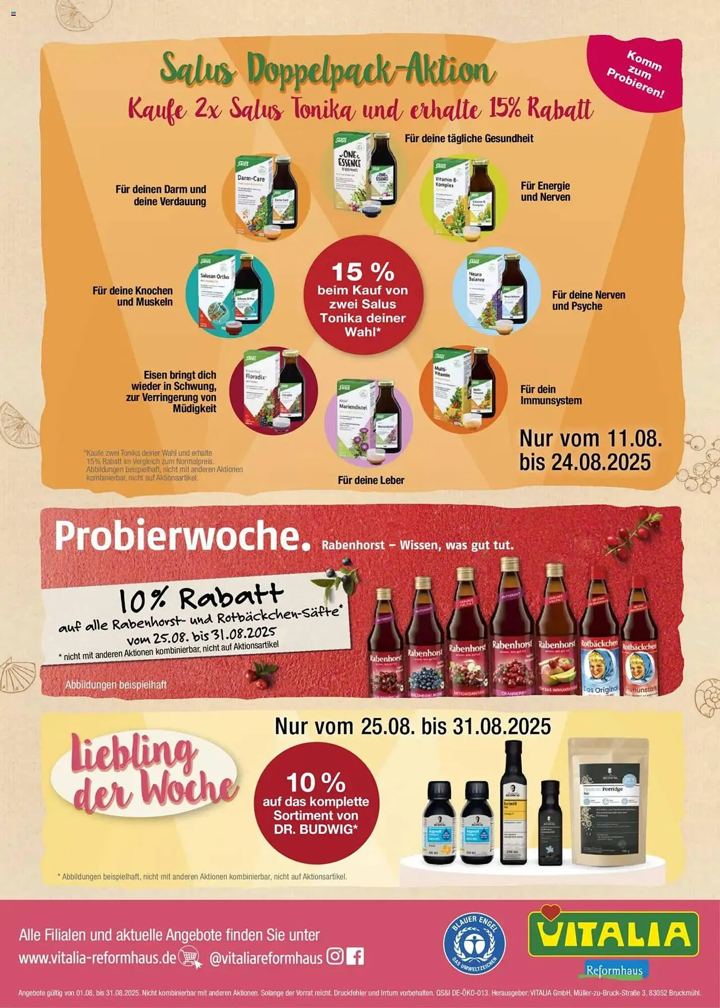 Vitalia Prospekt von 1. August bis 31. August 2025 - Prospekt seite 8