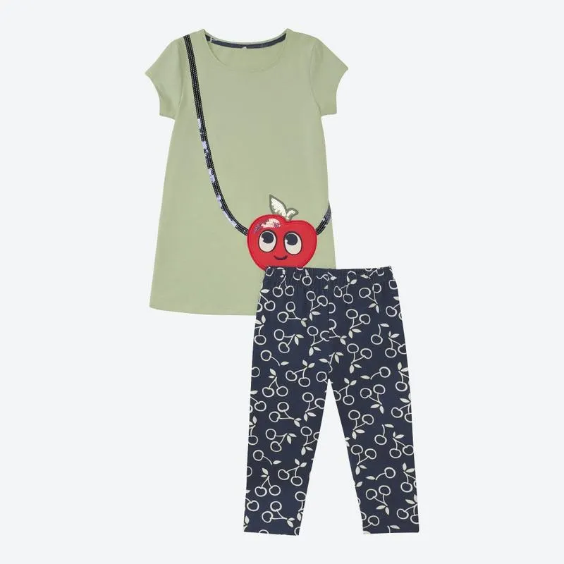 Kinder-Mädchen-Set mit hohem Baumwollanteil, 2-teilig