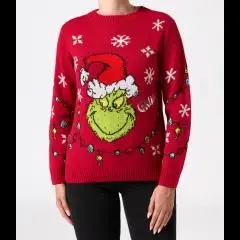 Grinch Strickpullover Weihnachten Pailletten