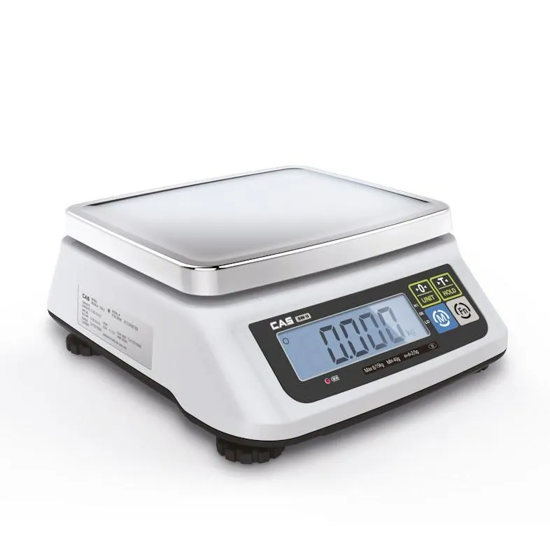 CAS Waage SW-II, kompakte Kontrollwaage, GEEICHT, Wägebereich max. 30 kg, Ablesbarkeit 5 g