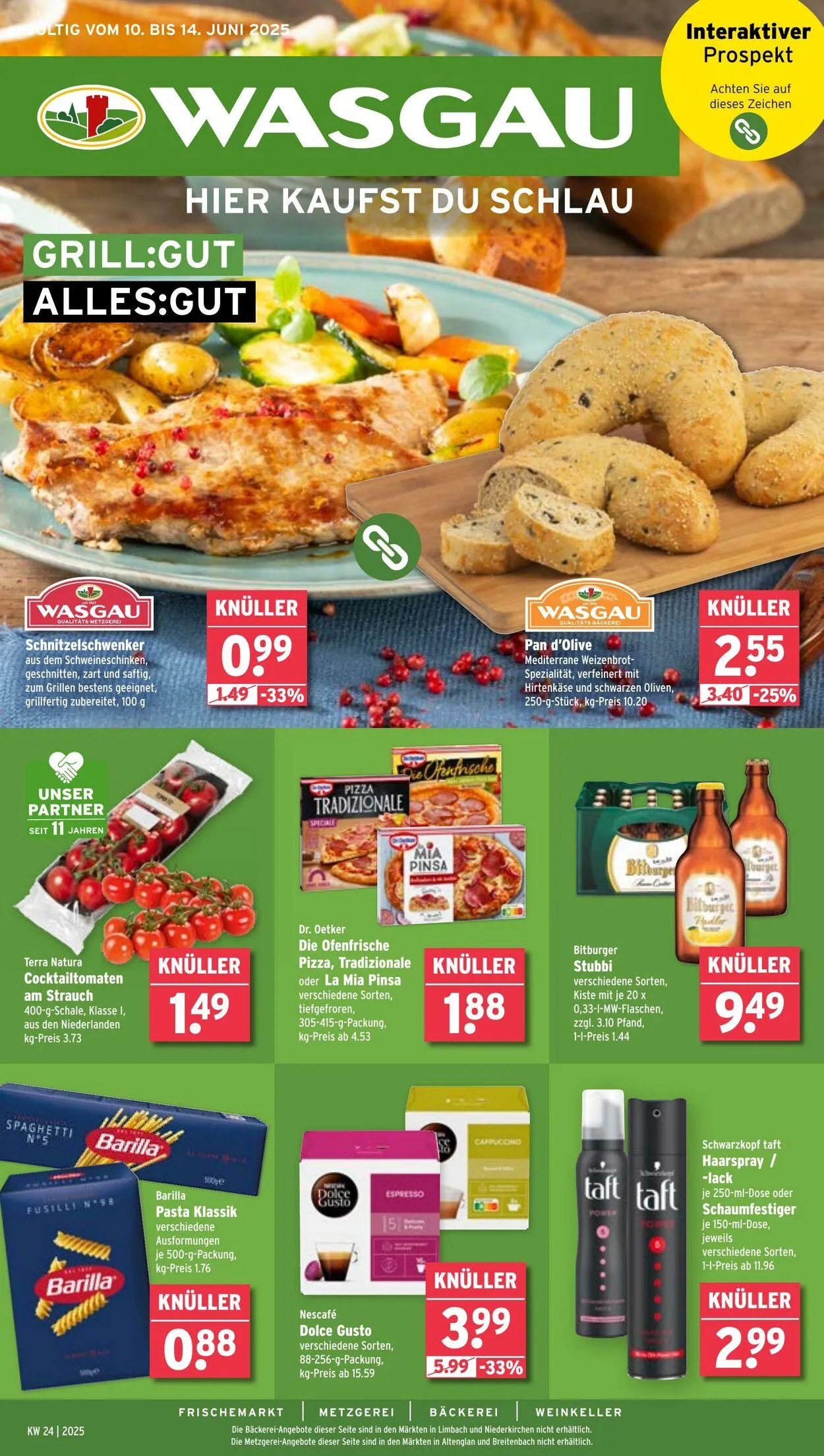 Wasgau von 9. Juni bis 14. Juni 2025 - Prospekt seite 1