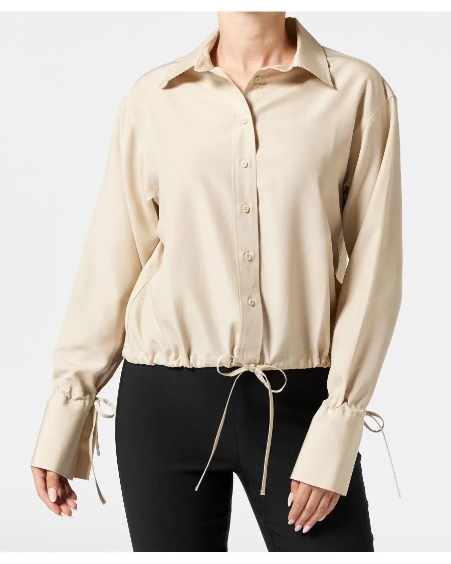 Bluse mit Leinenanteil Janina, Knopfleiste