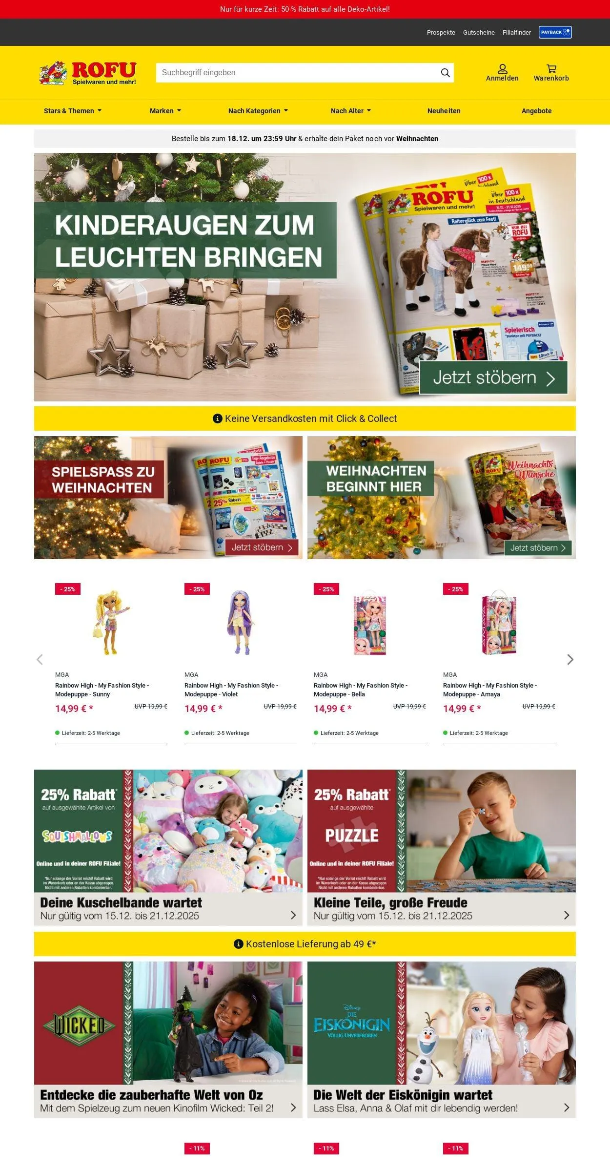 ROFU Kinderland Aktueller Prospekt von 15. Dezember bis 24. Dezember 2025 - Prospekt seite 1