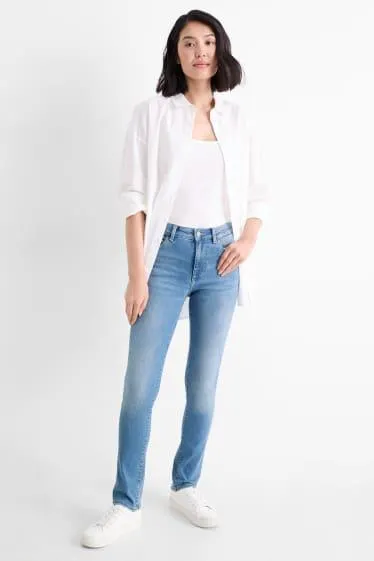 Slim jeans - mid-rise waist - shaping jeans - LYCRA®
