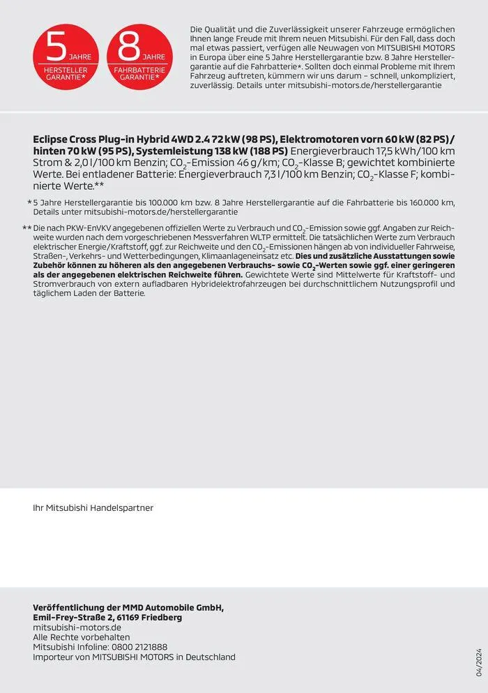 Mitsubishi Prospekt von 25. April bis 25. April 2025 - Prospekt seite 20