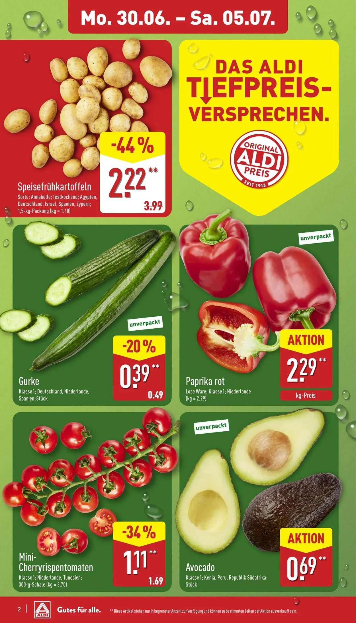 Aldi-Nord von 30. Juni bis 5. Juli 2025 - Prospekt seite 2