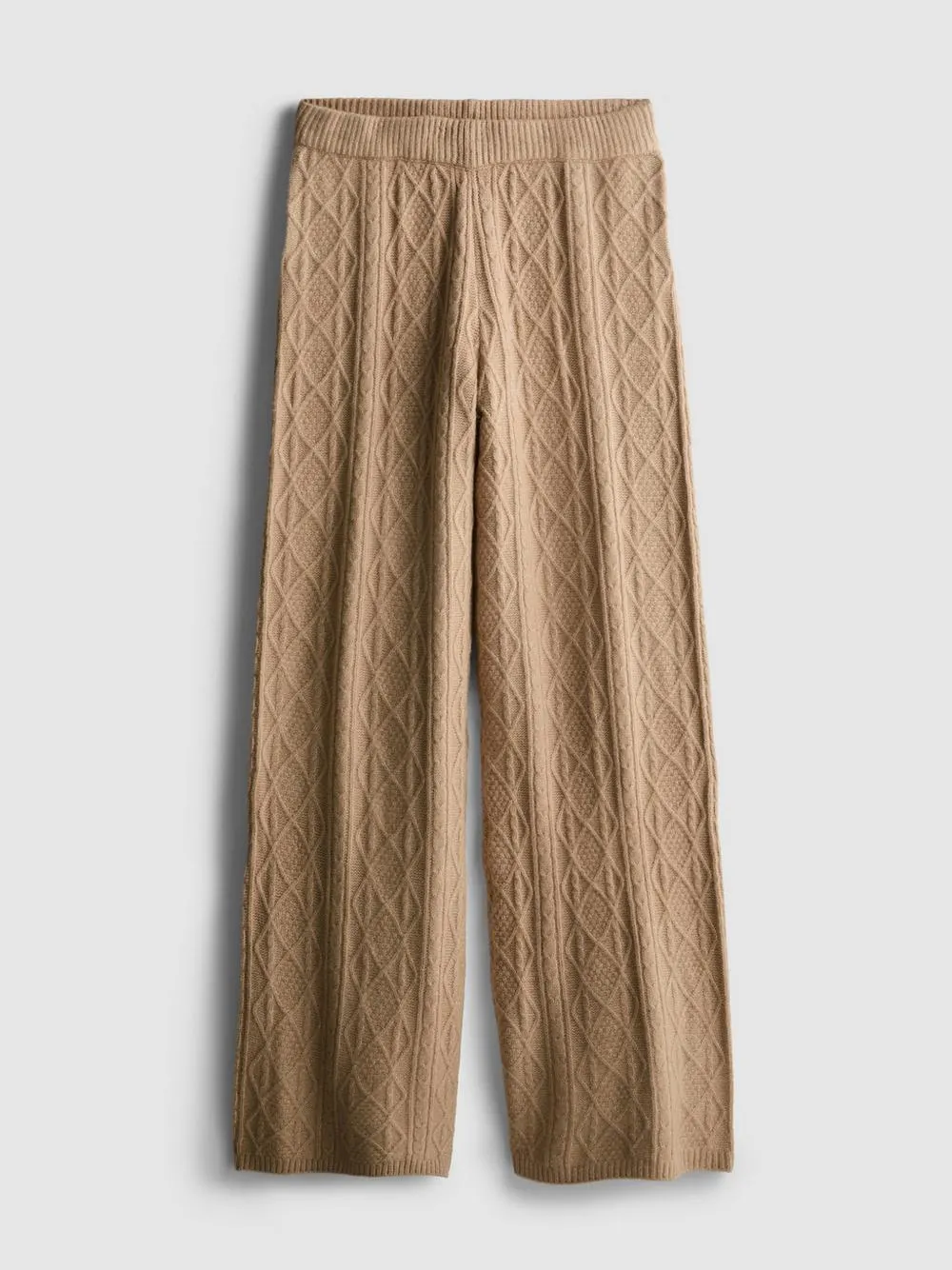 Hose mit weitem Bein und Zopfmuster