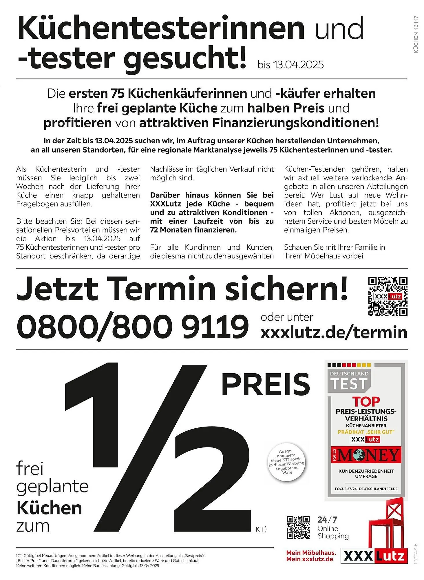 XXXLutz Prospekt von 31. März bis 13. April 2025 - Prospekt seite 17