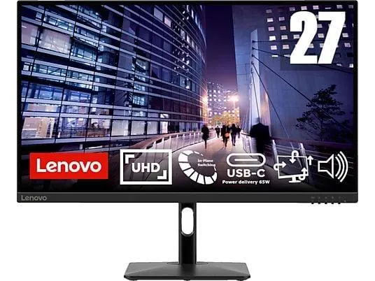 LENOVO N27p, USB-C, 27 Zoll UHD 4K Monitor (4 ms Reaktionszeit, 60 Hz)
