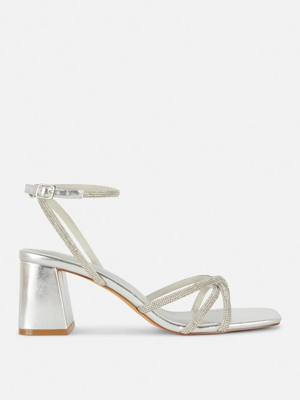 Verzierte Riemchen-Heels mit Blockabsatz