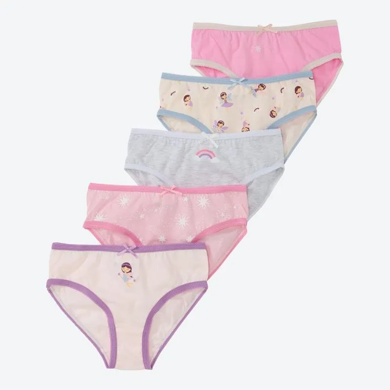 Kinder-Mädchen-Slip aus Baumwolle, 5er-Pack