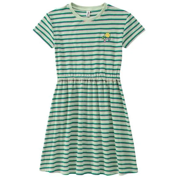 Mädchen Frottee-Kleid mit Streifen