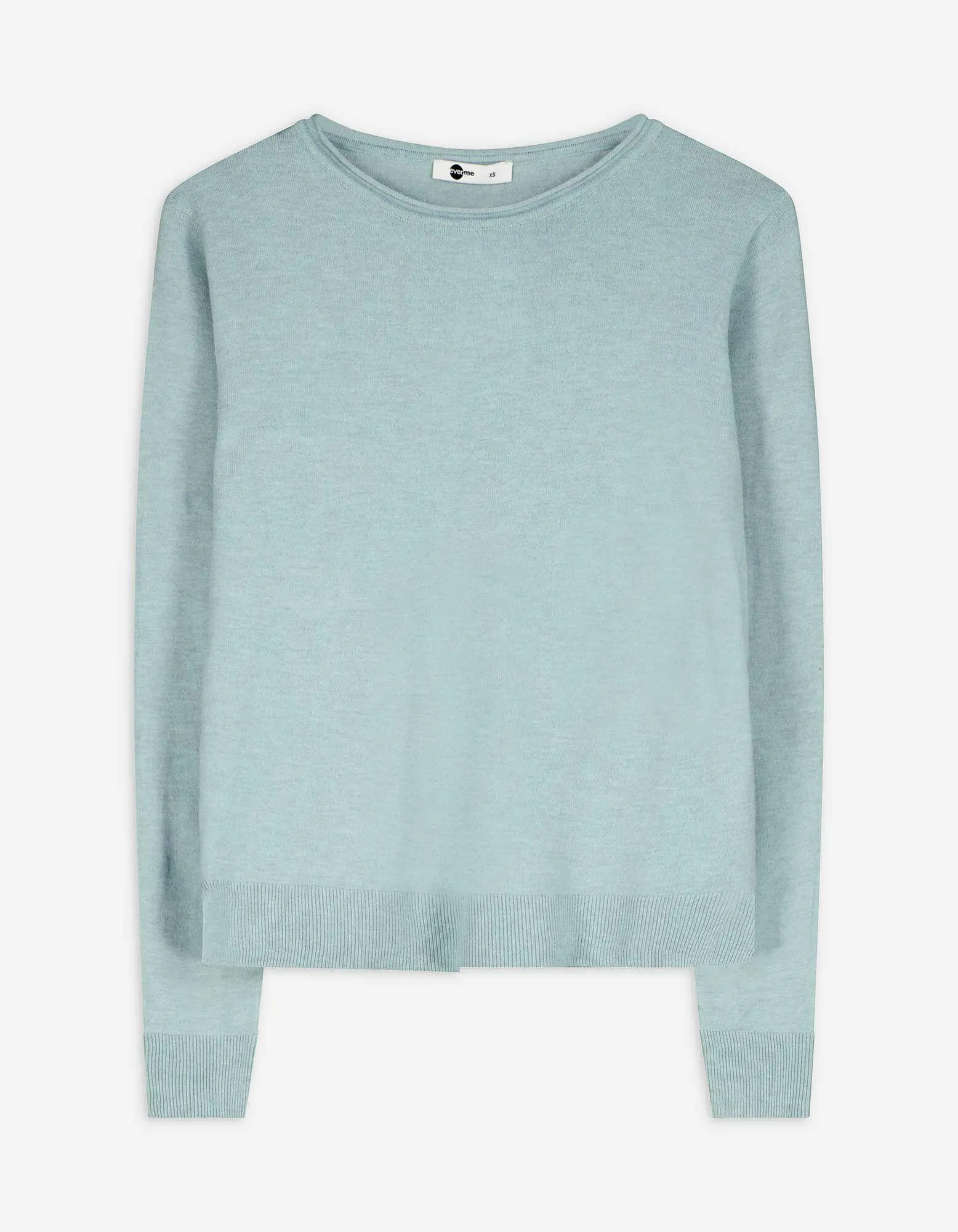 Strickpullover - Rundhals-Ausschnitt - türkis
