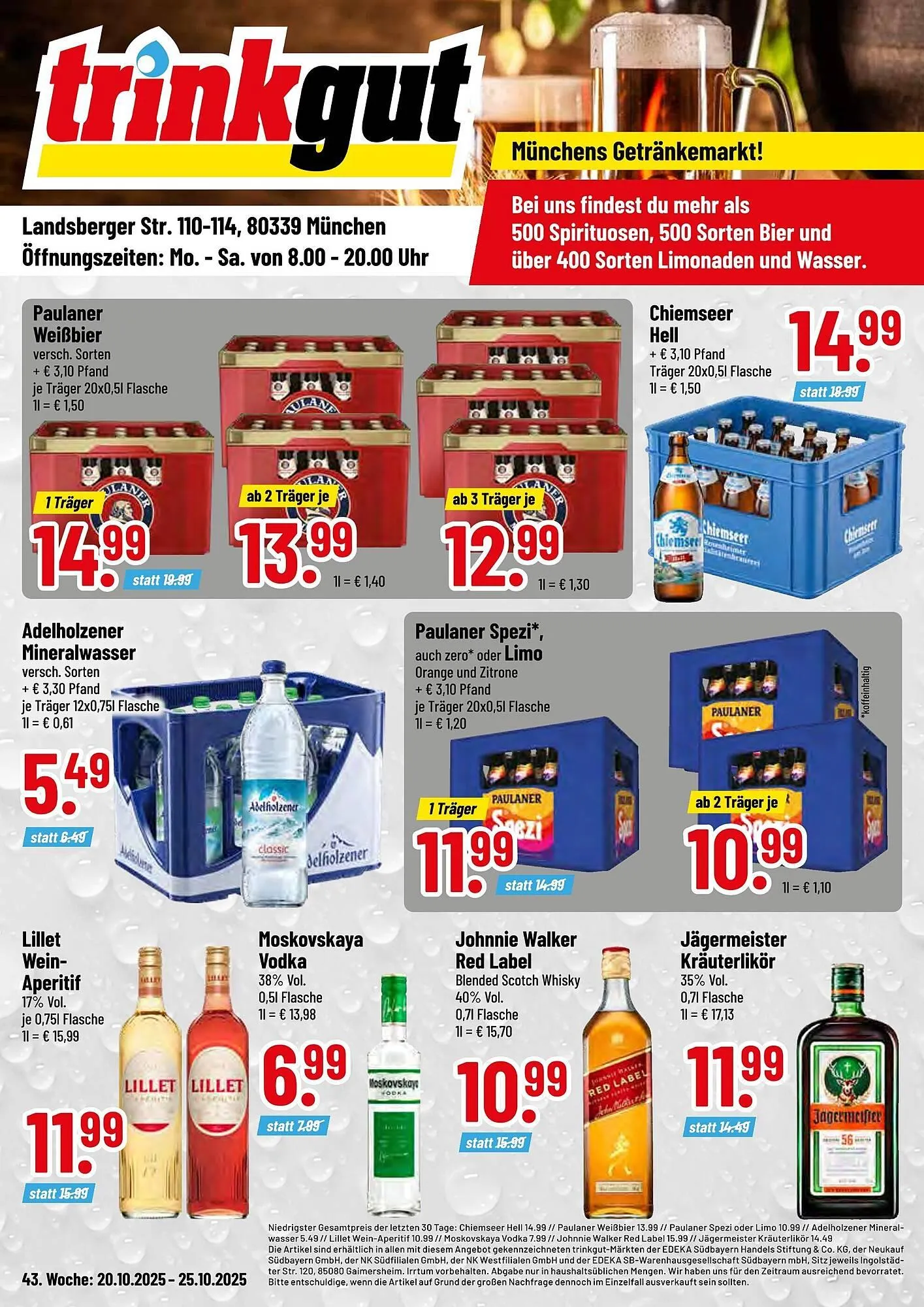 Trinkgut Prospekt von 20. Oktober bis 25. Oktober 2025 - Prospekt seite 1
