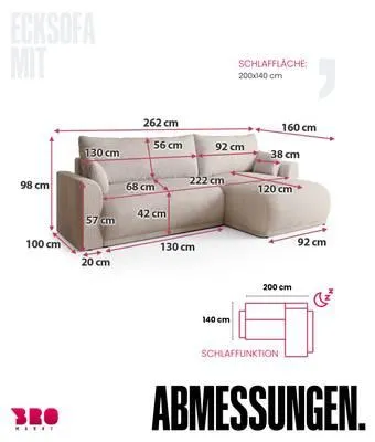 Ecksofa mit Schlaffunktion MORENO