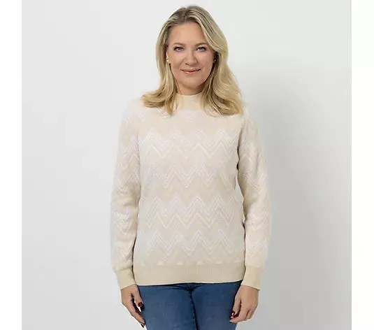 CASHMASOFT Pullover Stehkragen Cashmeregriff Jacquard