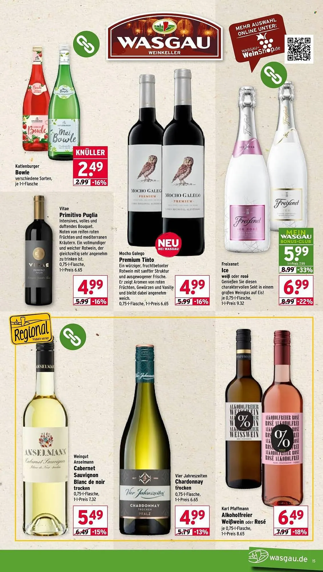 Wasgau Prospekt von 20. April bis 25. April 2026 - Prospekt seite 15
