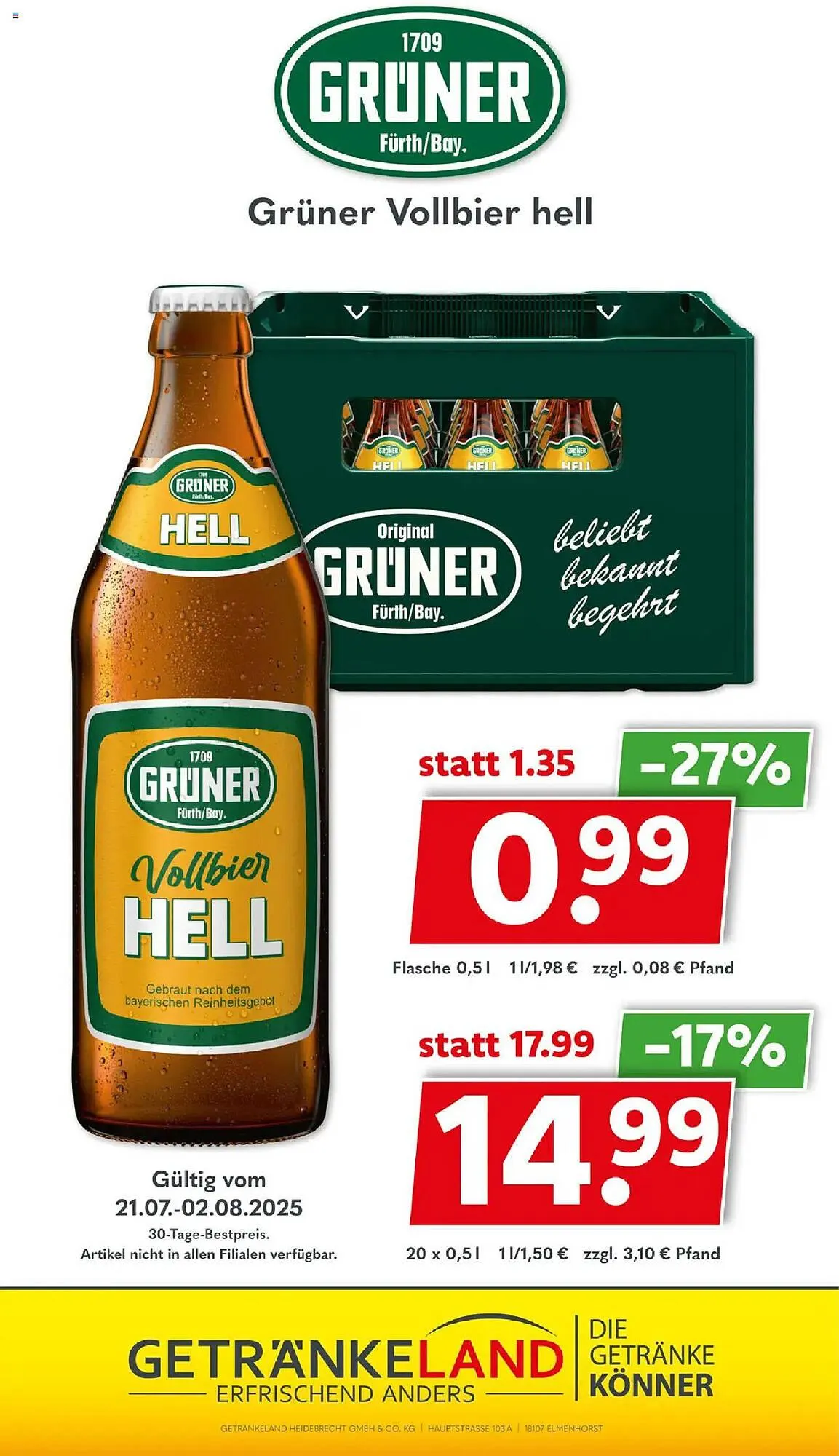 Getränkeland Prospekt von 21. Juli bis 2. August 2025 - Prospekt seite 12