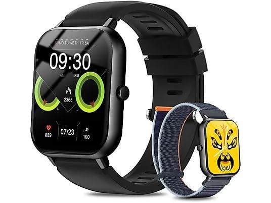 RAYOFI ZL54J Smartwatch Silikon, 22 mm, Schwarz/Gold/Silver