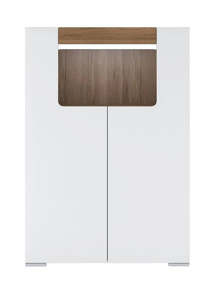 Highboard TORONTO 100 x 145,5 cm Eiche weiß/ braun
