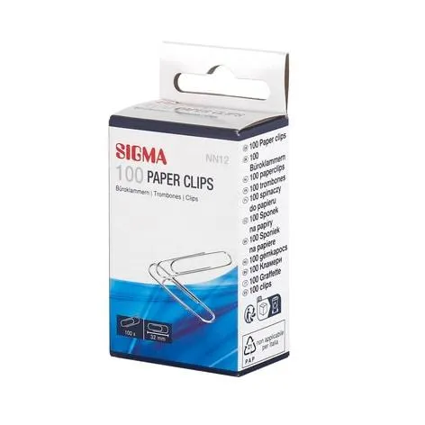 SIGMA Büroklammern, Metall, 32 mm, silber, 100 Stück
