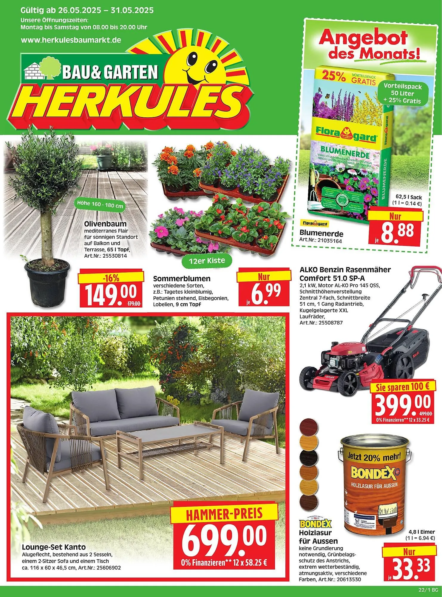 Herkules Baumarkt Prospekt von 26. Mai bis 31. Mai 2025 - Prospekt seite 1