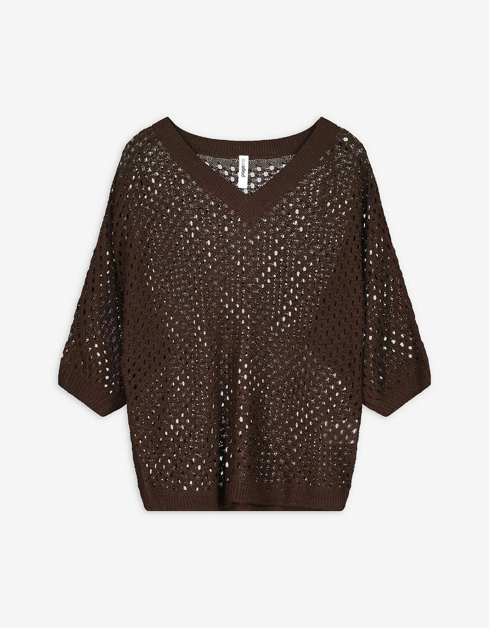 Strickpullover - Fledermausärmel - dunkelbraun