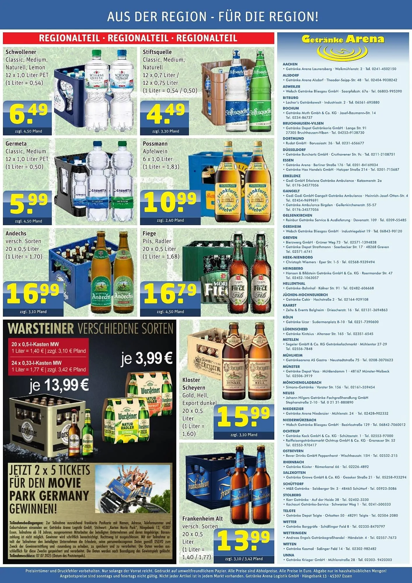 Getränke Arena Prospekt von 30. Juli bis 5. August 2025 - Prospekt seite 1