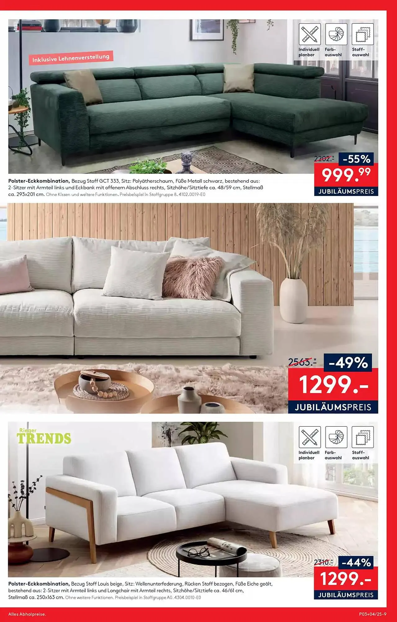 Möbel Rieger Prospekt von 16. Januar bis 23. Januar 2025 - Prospekt seite 9