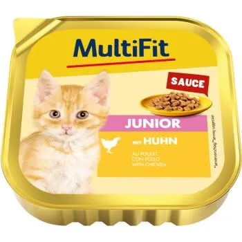 MultiFit Nassfutter Katze Junior, in Sauce, Huhn 16x100 g