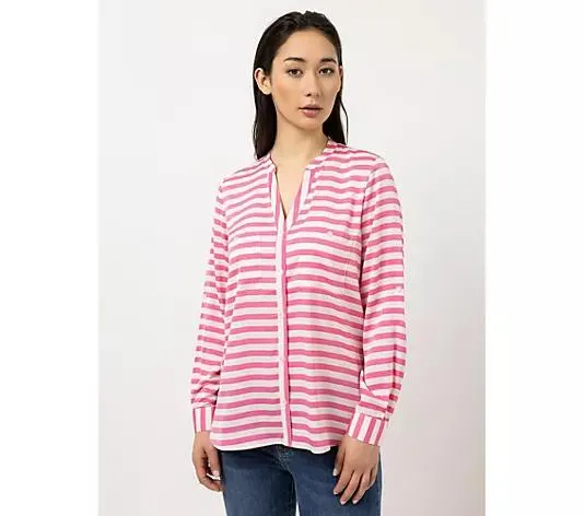 STEFFEN SCHRAUT Bluse Serafino-Ausschnitt Knopfleiste leger weit