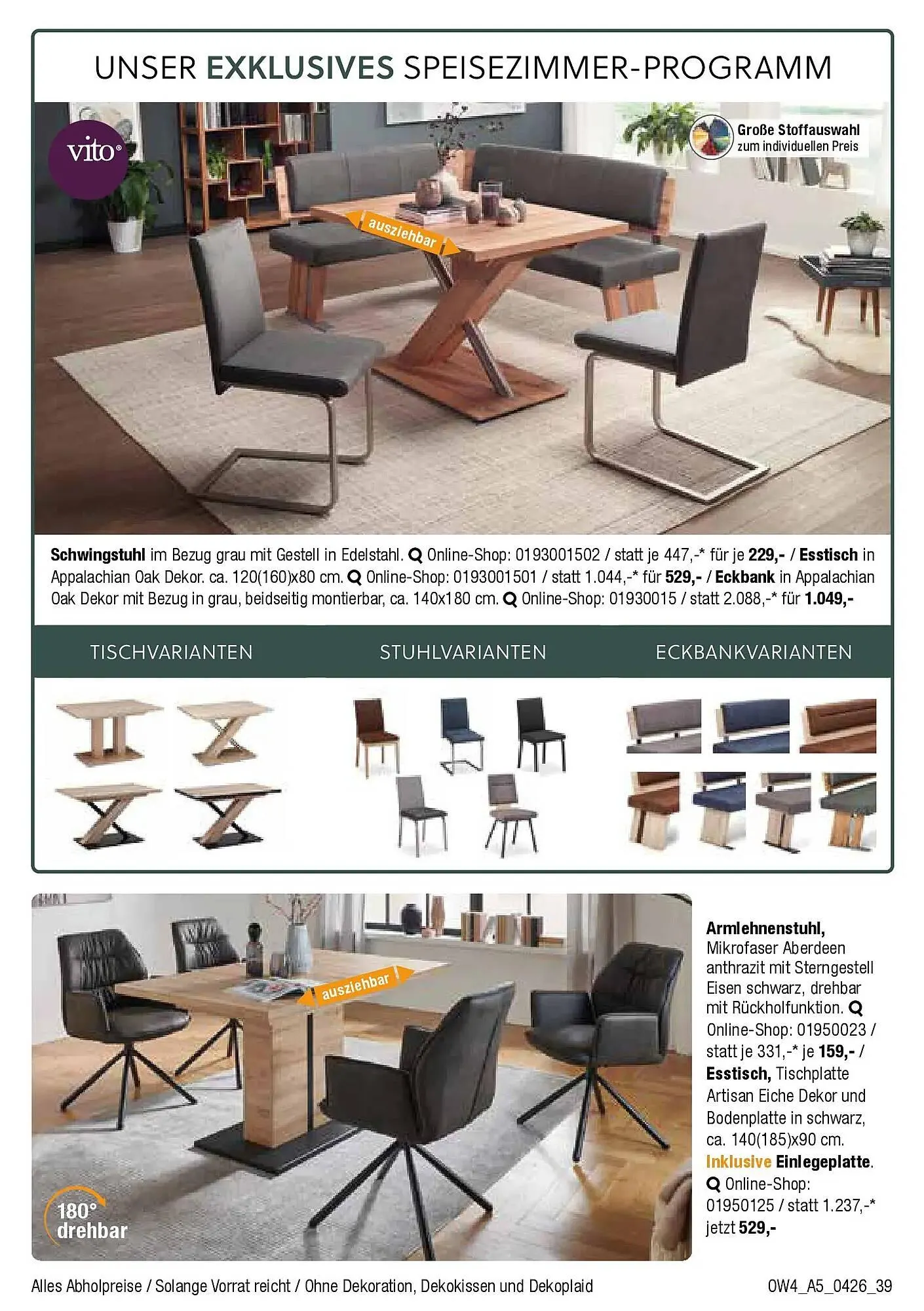 Opti Wohnwelt Prospekt von 1. April bis 18. April 2026 - Prospekt seite 39