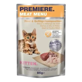 PREMIERE Meat Menu Kitten Rind und Geflügelkomposition 12x85 g