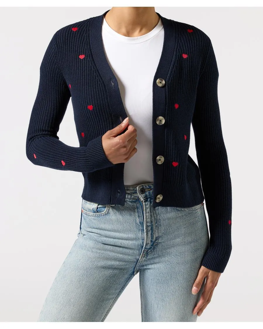 Strickjacke Herzen Janina, Knopfleiste