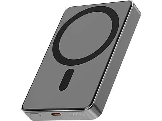 S&T-DESIGN Magnetische Powerbank Magsafe kompatibel V1 Powerbank 5000 mAh Grau