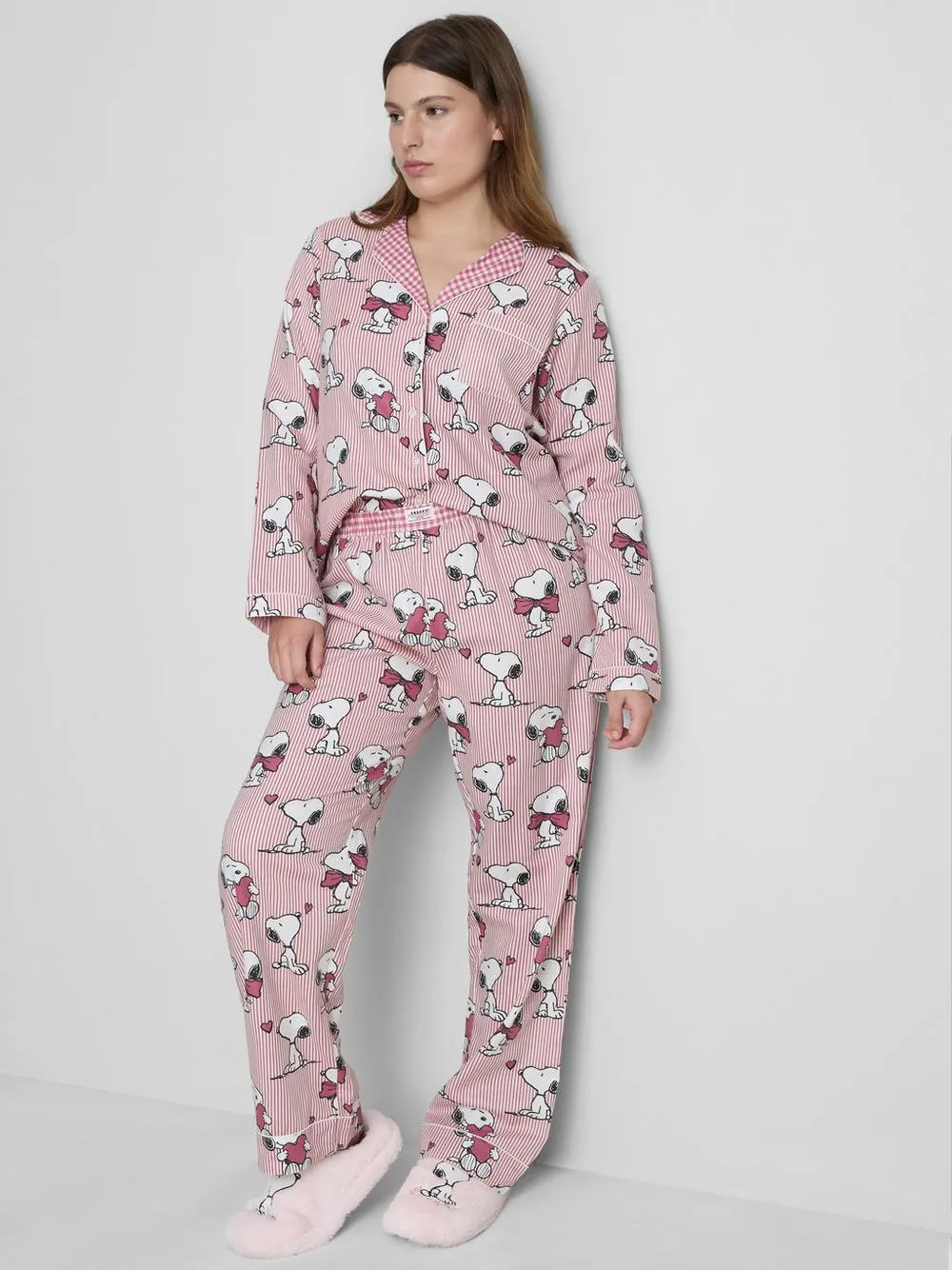 „Snoopy“ Schlafanzughose aus Baumwollflanell