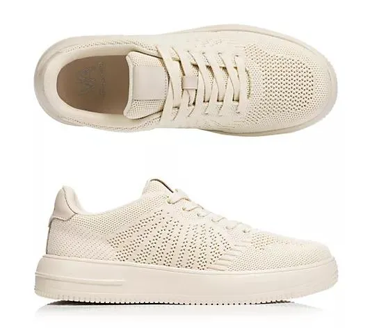 VIA MILANO Damen-Sneaker Textil Logo-Detail Schnürung