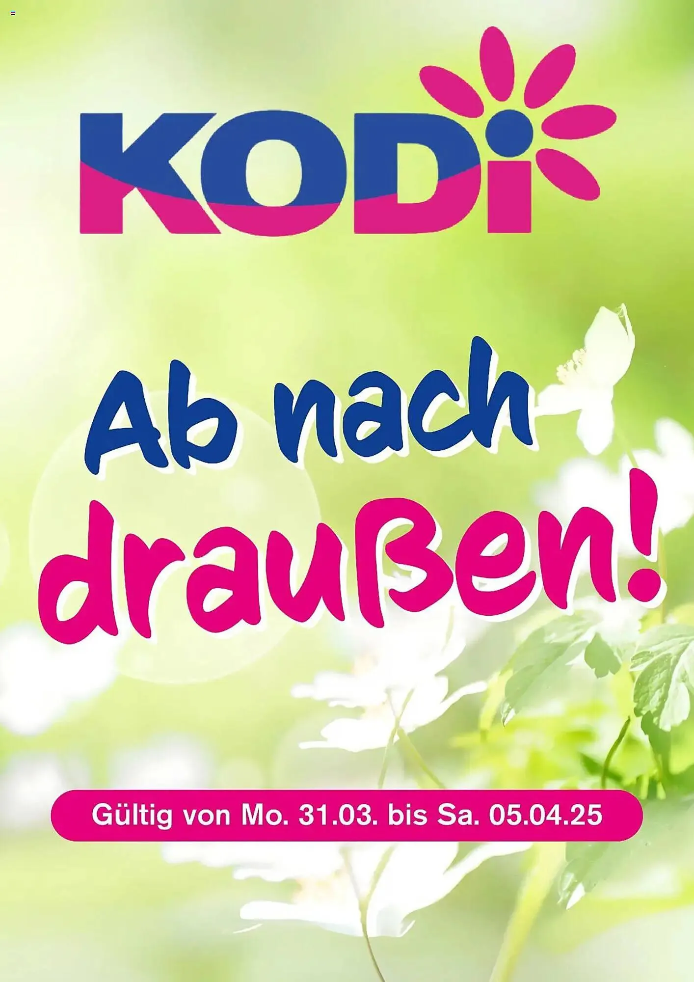 KODi Prospekt von 31. März bis 5. April 2025 - Prospekt seite 1